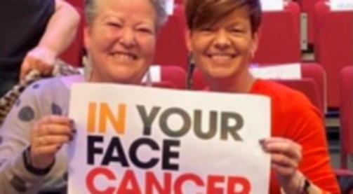 Sisters have their heads shaved for cancer charity