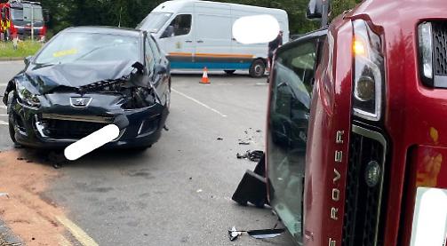 Cars badly damaged at accident blackspot 