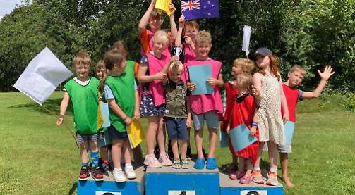 Children enjoy mini-Olympics with sports and wild art