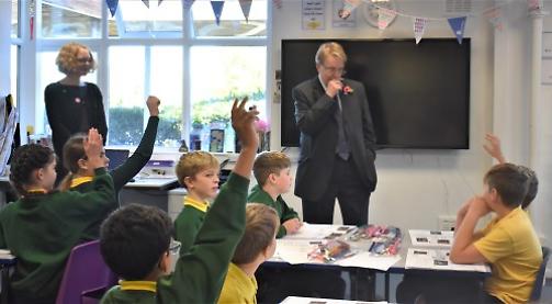 John Howell answers questions from year six pupils