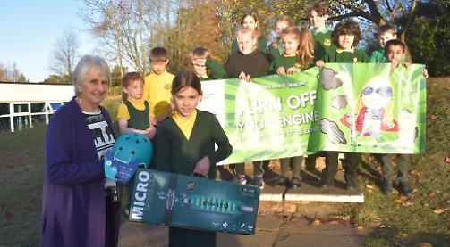 Girl scoots off with prize for her anti-pollution superhero