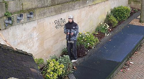 Tagger is caught red-handed in daylight