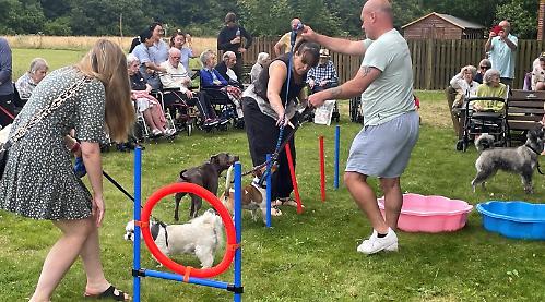 Nursing home residents entertained with fun dog show