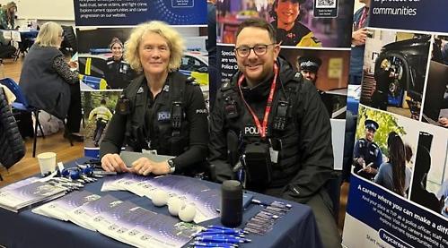 Police officers give students career advice