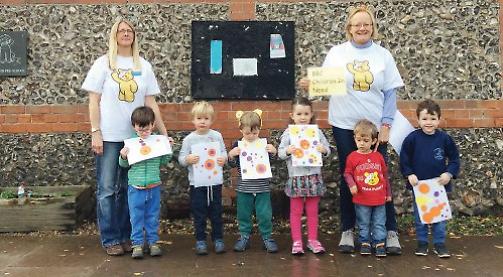 Kidmore End Pre-School raised £26 for Children in Need