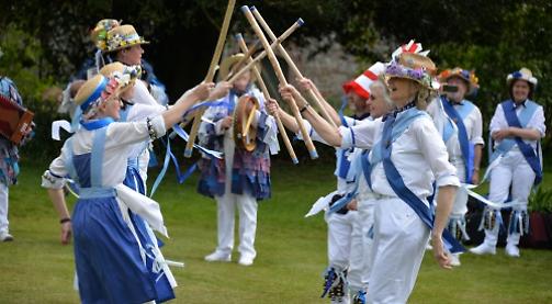 Morris dancers celebrate St George's Day at Greys Court