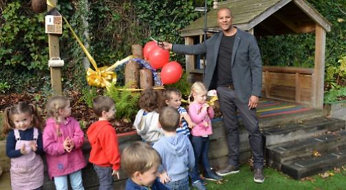TV actor unveils new-look garden at his son's pre-school