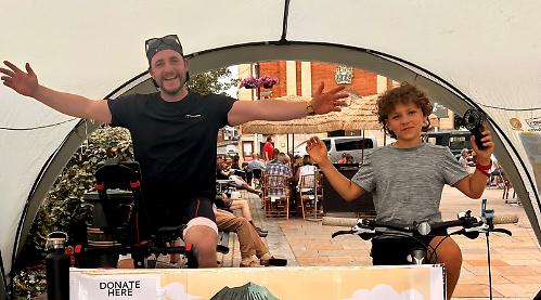 Boy, 10, helps raise £3,800 in seven-hour cycle for playground