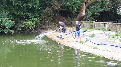 Pond filled with 80,000 litres of water to help stop it from drying out