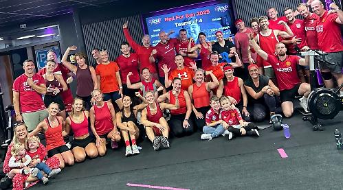 Gym members wear red for boy with muscle wasting disease