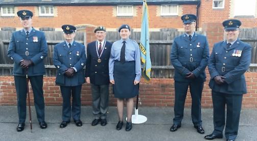 Sea and air cadets line up for inspection