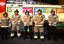 Children (and adults) explore station and learn about fire safety