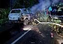 Car catches fire following collision 