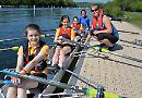 Schoolgirls give sculling a go with help from former pupil