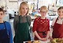 Boy in cooking competition final with pea and bacon pasty