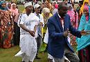Visiting Somali friends make song and dance on meadows