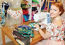 Synchronised swimmer and sequinned costume maker