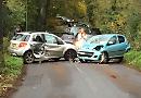 Car crash blocks road