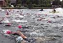 Scores of swimmers in Henley pub race