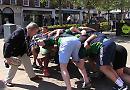 Rugby players show off skills