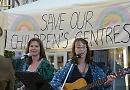 Mums and toddlers stage musical protest