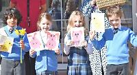 Children deliver Easter cards to care home residents