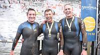 Team-mates take top three places at club to pub swim