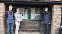 Noticeboards installed in bus shelter detailing history of village