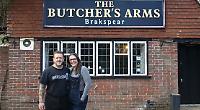 Headline in 48 Franklin gothic 48 herey butchers arms couple 1209