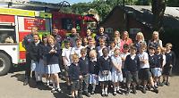 Pupils visited at school by fire crew