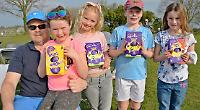 Children rewarded with chocolate after Easter egg hunt
