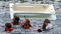 Racers fall out of their bath at Hurley Regatta