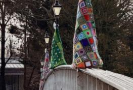Knitting group adorn bridge with &lsquo;trees&rsquo; in aid of church