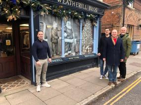 Eton tailor wins Christmas Window Competition with design by TikTok artist