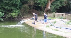 Pond filled with 80,000 litres of water to help stop it from drying out