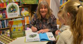 Children’s author drops in to shop to sign copies of latest book