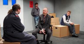 Darkly funny kidnapping four-piece has battle of ideology versus cynicism