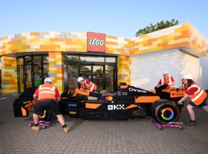 LEGO replica of F1 McLaren driven by Lando Norris makes pit stop in Windsor