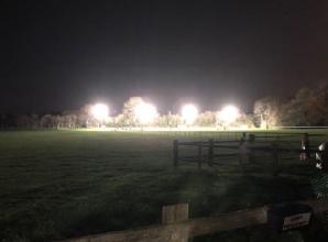 Football club lights can be seen from two miles away
