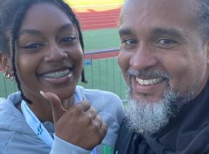Student becomes sprint champion with father’s help