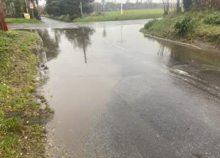 Shocked by flooded road