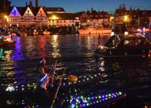 Sparkling boats light up the Thames