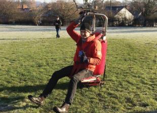Balloonist stuns residents by landing in street