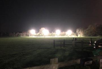 Football club lights can be seen from two miles away