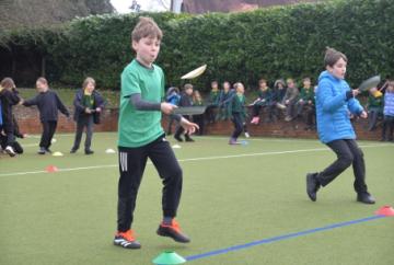 Pupils enjoy pancake races to celebrate half term break