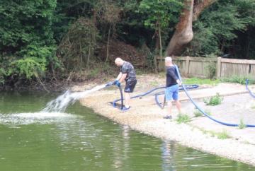 Pond filled with 80,000 litres of water to help stop it from drying out