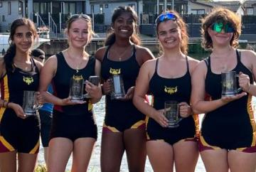 Shiplake Vikings junior girls’ scullers conquer at Staines Amateur Regatta