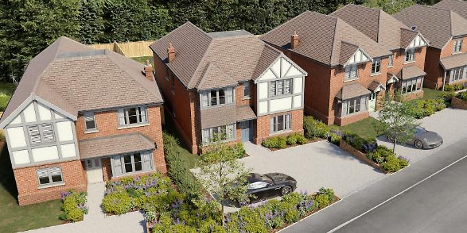 Luxurious new homes on edge of quiet village