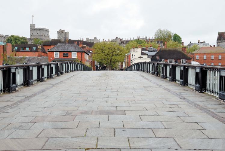 Benches removed on Eton Bridge to help social distancing 