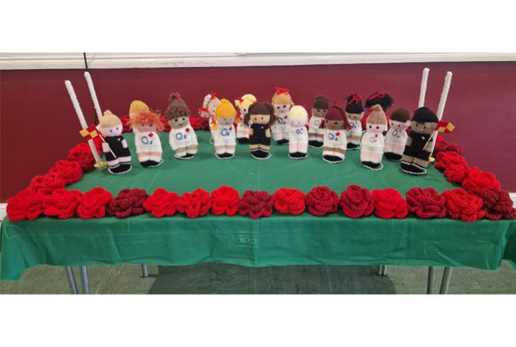 Yarn art installation celebrating Women's Rugby World Cup on display at Windsor Rugby Club